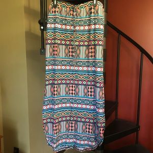 Southwestern pattern maxi skirt